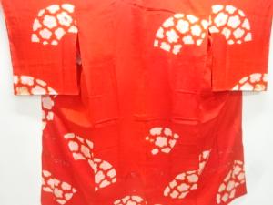 アンティーク　錦紗絞り金砂子梅模様長襦袢